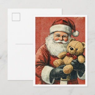 Nostalgischer Weihnachtsmann im Vintage-Stil Postkarte