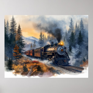 Nostalgischer Weihnachtszug Poster