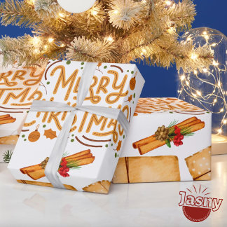 Nostalgischer Winter-Zimt-Kiefer-Weihnachten Geschenkpapier