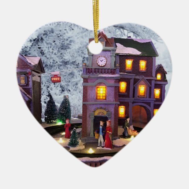 Nostalgisches altmodisches Dorf Keramik Ornament (Vorne)