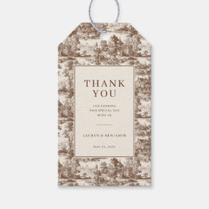 Nostalgisches Beige Vintage-Haus Landschaft Geschenkanhänger