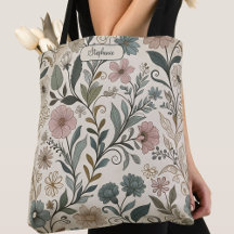 Nostalgisches Blumenmuster Stylische Tragetasche C