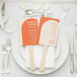 Nostalgisches Charm Retro-Hochzeitsprogramm Fächer