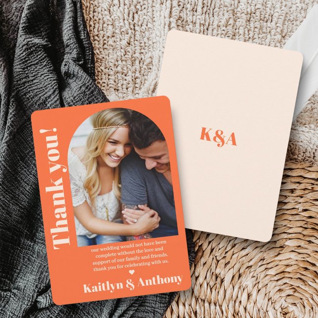 Nostalgisches Charm Retro Wedding Foto Dankeskarte (Von Creator hochgeladen)