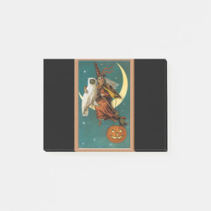 Nostalgisches Glück Halloween Hexe & Owl Post-it Klebezettel