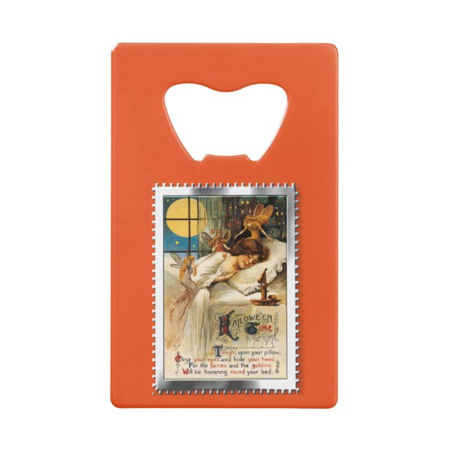 Nostalgisches Halloween-Goblins und -Fairies Geldbeutel Flaschenöffner (Vorderseite)