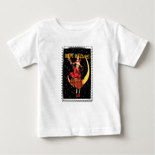 Nostalgisches Halloween Gute Hexe und ihre Katze Baby T-shirt