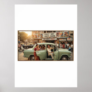 Nostalgisches Indien der 1970er Jahre: Ambassador  Poster