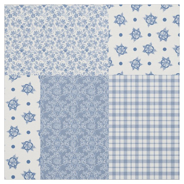 Nostalgisches Indigo-Blau-Imitat-Patchwork-Gewebe Stoff (Muster)