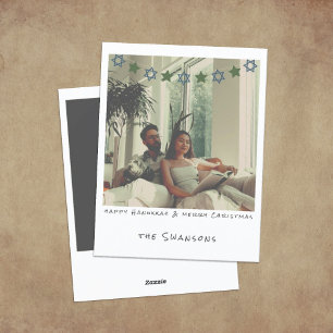 Nostalgisches Instant Foto Hanukkah/Weihnachtskart Feiertagskarte