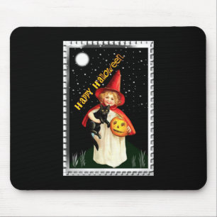 Nostalgisches kleines Mädchen, Jack-o’-lantern und Mousepad