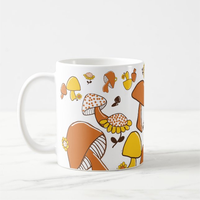 Nostalgisches Mushroom-Muster Kaffeetasse (Links)