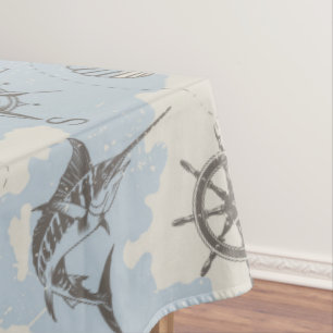 Nostalgisches nautisches Motivmuster Tischdecke