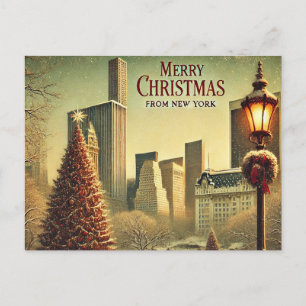 Nostalgisches New Yorker Weihnachtsdesign Feiertagspostkarte