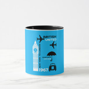 Nostalgisches Retro Airline Poster Tasse