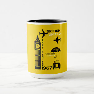 Nostalgisches Retro Airline Poster Tasse