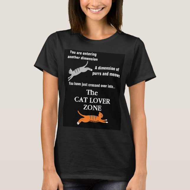 Nostalgisches Retro "The CAT LOVER ZONE" T-Shirt (Vorderseite)