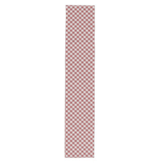 Nostalgisches rotes Gingham Mittelgroßer Tischläufer