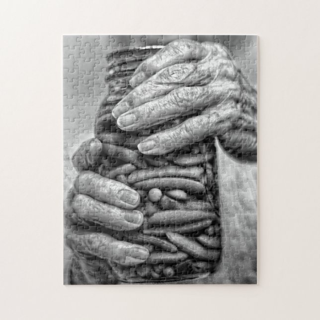 Nostalgisches Schwarz-Weiß-Rätsel Puzzle (Vertikal)