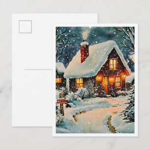 Nostalgisches Vintage-Christmas-Heim Postkarte