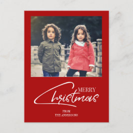 Nostalgisches Weihnachts-Script Holiday Foto Postc Feiertagspostkarte