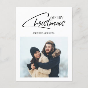 Nostalgisches Weihnachts-Script Holiday Foto Postc Feiertagspostkarte