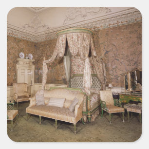 Nostell Priory, das Schlafzimmer mit Staat, 1771 Quadratischer Aufkleber