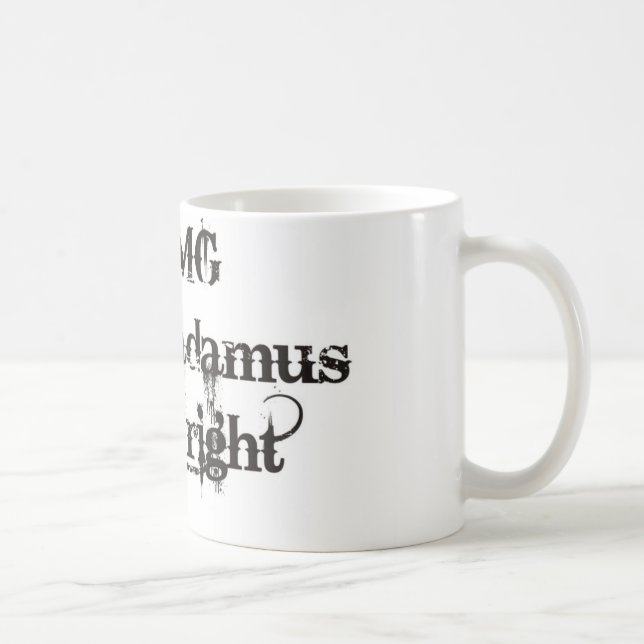 Nostramadus Tasse mit coolem Grunge-Schriftart (Rechts)