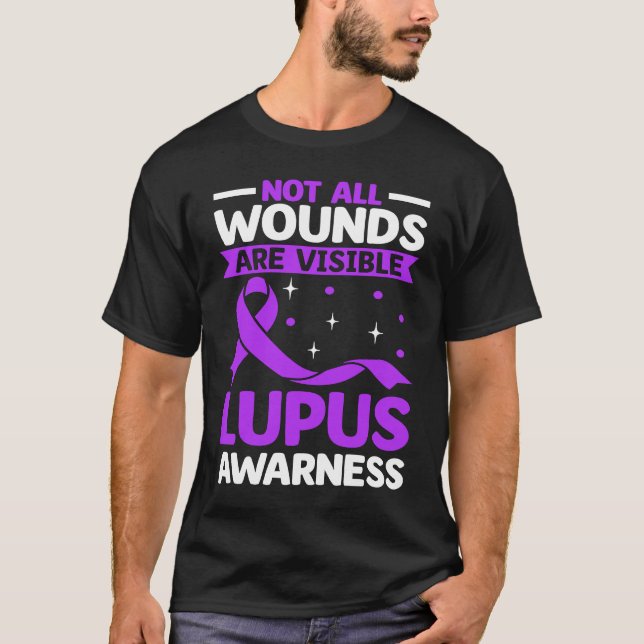 Not All Wounds Are Visible Purple Lupus Awareness  T-Shirt (Vorderseite)