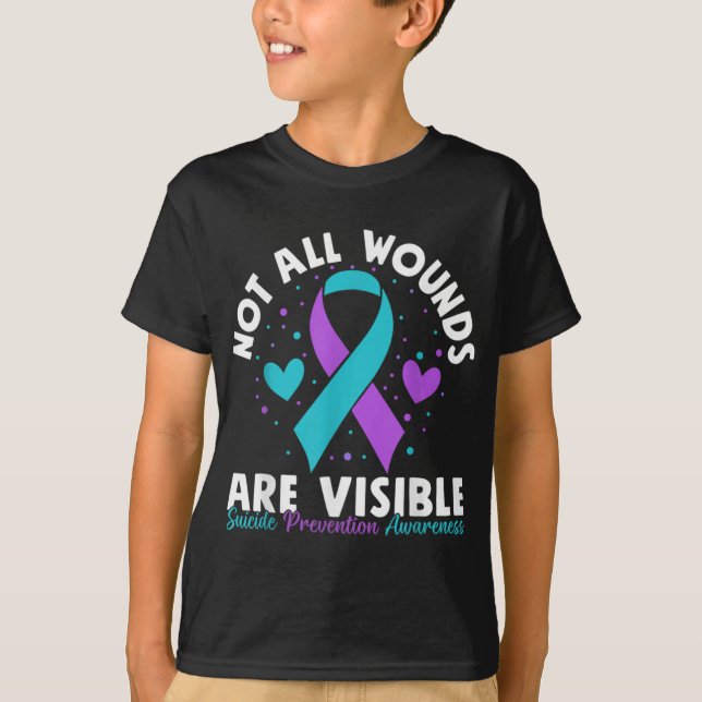 Not All Wounds Are Visible Suicide Awareness Menta T-Shirt (Vorderseite)