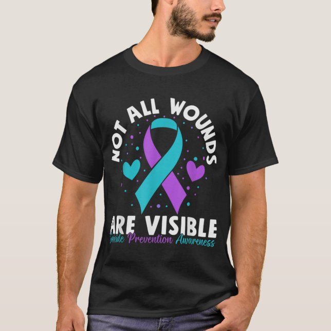 Not All Wounds Are Visible Suicide Awareness Menta T-Shirt (Vorderseite)