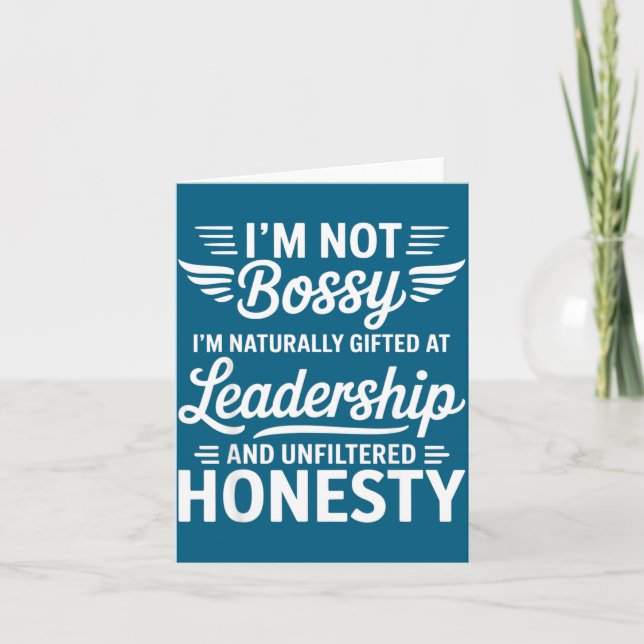 Not Bossy Leadership And Honesty Funny Saying Mens Karte (Vorderseite)