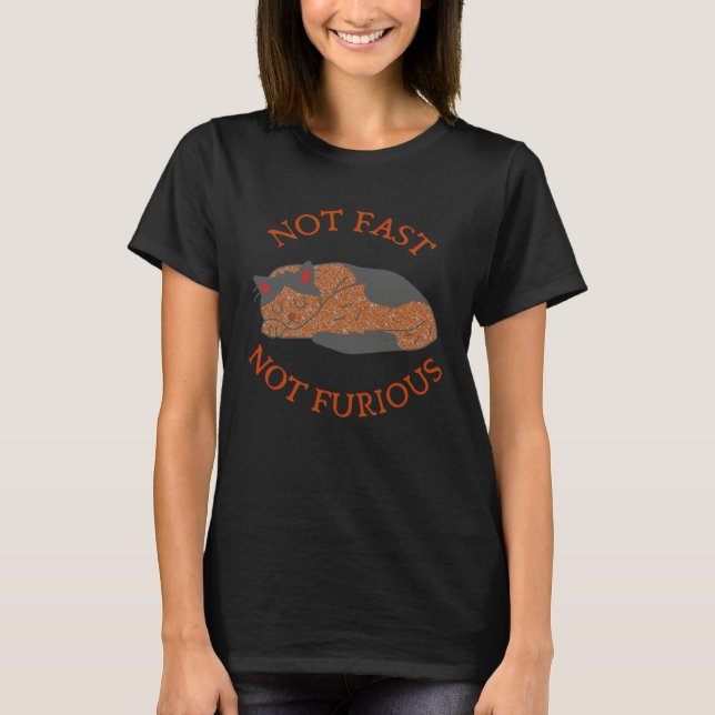 Not Fast Not Furious Cat T-Shirt (Vorderseite)