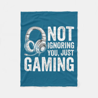 Not Ignoring You Gaming Headset Graphic Video Game Fleecedecke