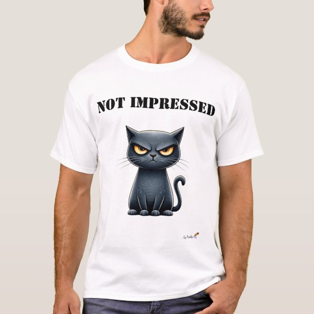Not Impressed Funny Grumpy Cat T-Shirt (Vorderseite)