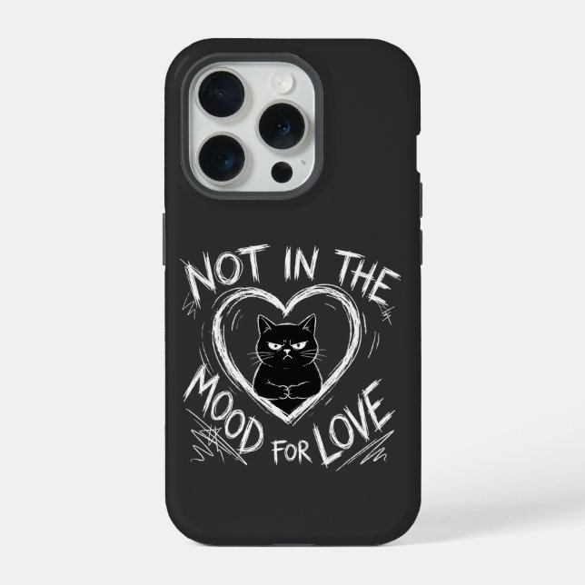 Not In The Mood For Love Grumpy Cat Sarcastic iPhone Hülle (Rückseite)