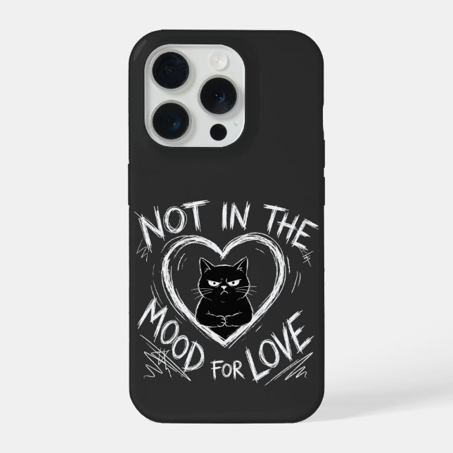 Not In The Mood For Love Grumpy Cat Sarcastic iPhone Hülle (Rückseite)