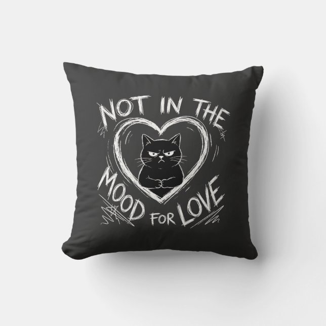 Not In The Mood For Love Grumpy Cat Sarcastic Kissen (Vorderseite)
