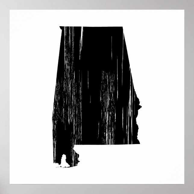 Not leidende Alabama-Staat-Kontur Poster (Vorne)