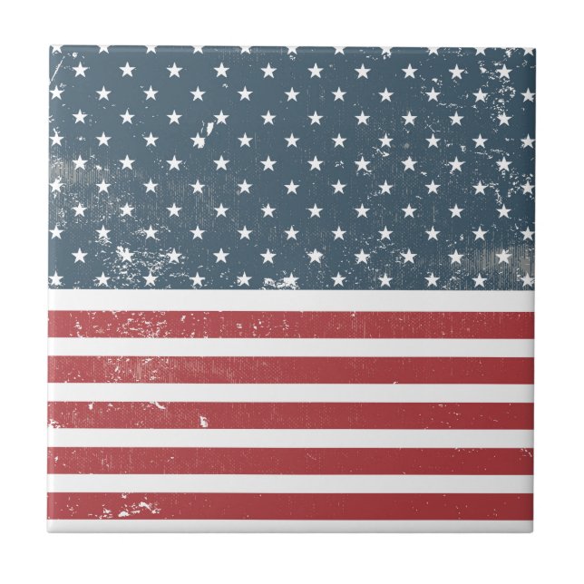 Not leidende amerikanische Flagge Fliese (Vorderseite)