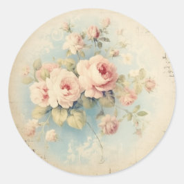 Not leidende Finesse, rosa Shabby Chic Runder Aufkleber