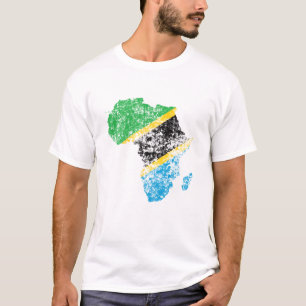 Not leidende Flagge Tansanias auf dem afrikanische T-Shirt