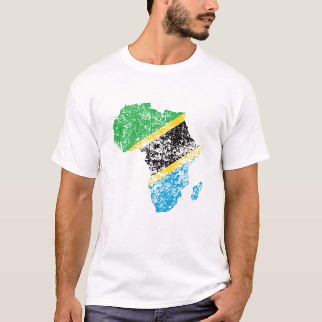 Not leidende Flagge Tansanias auf dem afrikanische T-Shirt (Vorderseite)