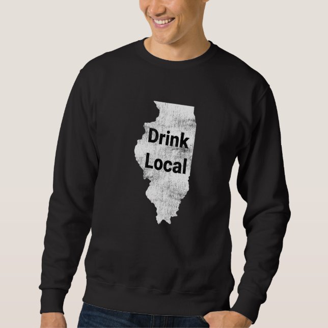 Not leidende Illinois Drinks vor Ort Sweatshirt (Vorderseite)
