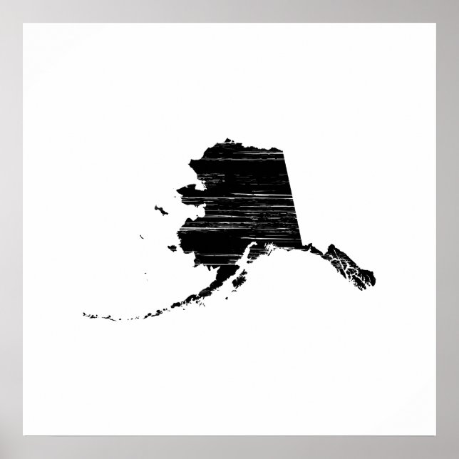 Not leidende Kontur des Alaska-Staat Poster (Vorne)