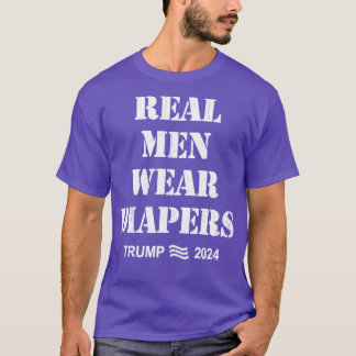 Not leidende Retro-Vintage Real Men ziehen Windeln T-Shirt