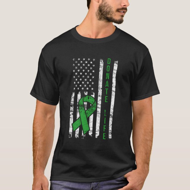 Not leidende Spende Leben USA Flaggenorgan Ney Spe T-Shirt (Vorderseite)