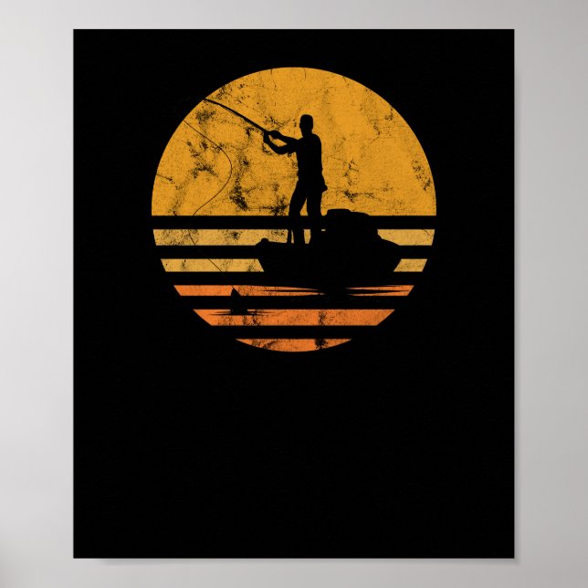 Not leidende Vintage Fischerei Fischer Poster (Vorne)