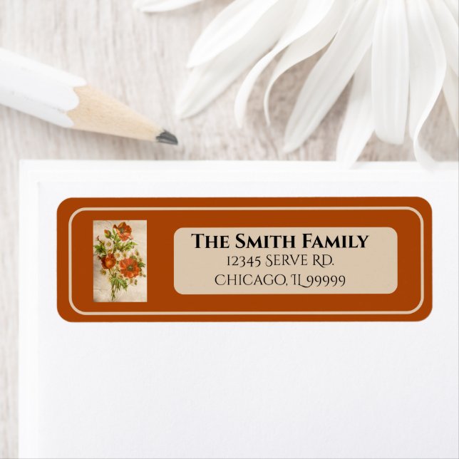 Not leidende Vintage Viktorianische Mohnblüte-Rück (Insitu)