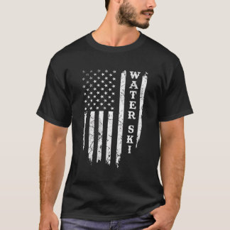 Not leidender Wasserski - amerikanischer Flaggensk T-Shirt